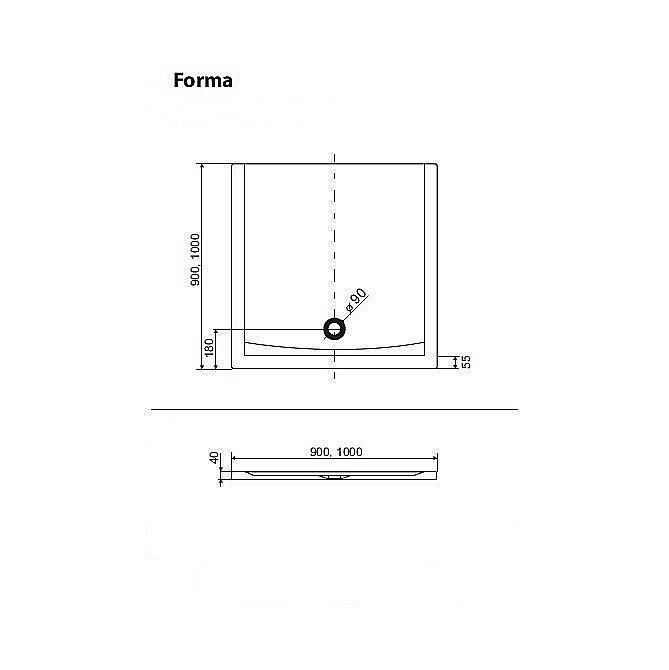 Душевой поддон Excellent Forma 100х100 купить в интернет-магазине Sanbest